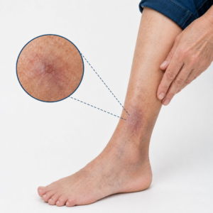 slow healing diabetic foot wound linked to poor circulation and peripheral artery disease