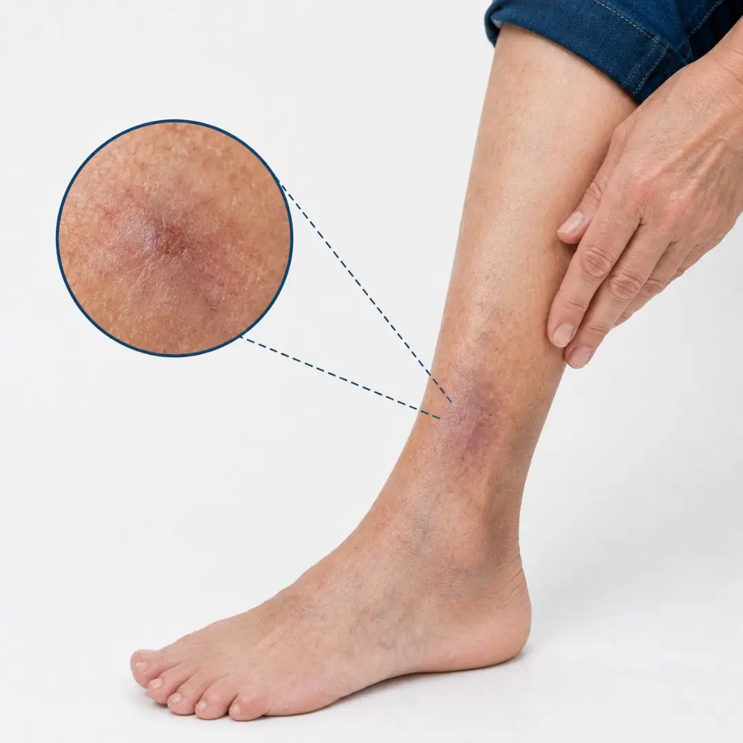 slow healing diabetic foot wound linked to poor circulation and peripheral artery disease
