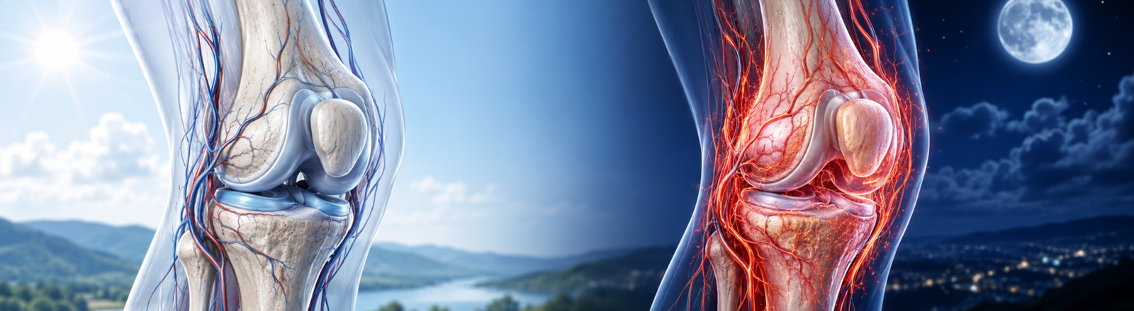 vascular inflammation in knee joint causing nighttime pain how genicular artery embolization helps