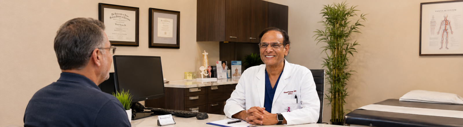 Dr. Vinod Kumar Heart Vascular and Leg Center Bakersfield treating nighttime knee pain with genicular artery embolization